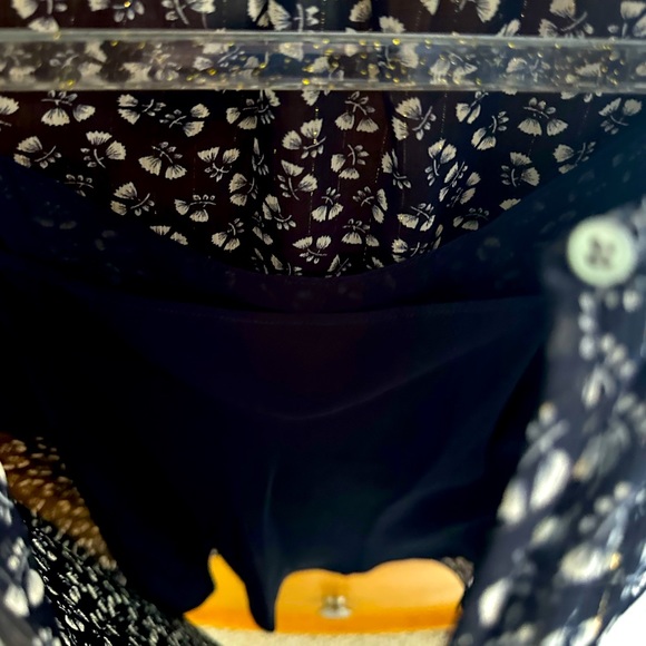 JCREW women’s XXS navy floral print blouse with inset cami worn one time - Picture 4 of 4